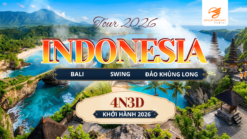 Tour Bali 4N3Đ khám phá Bali Swing, Đảo Khủng Long Nusa Penida và những bãi biển tuyệt đẹp của Indonesia.