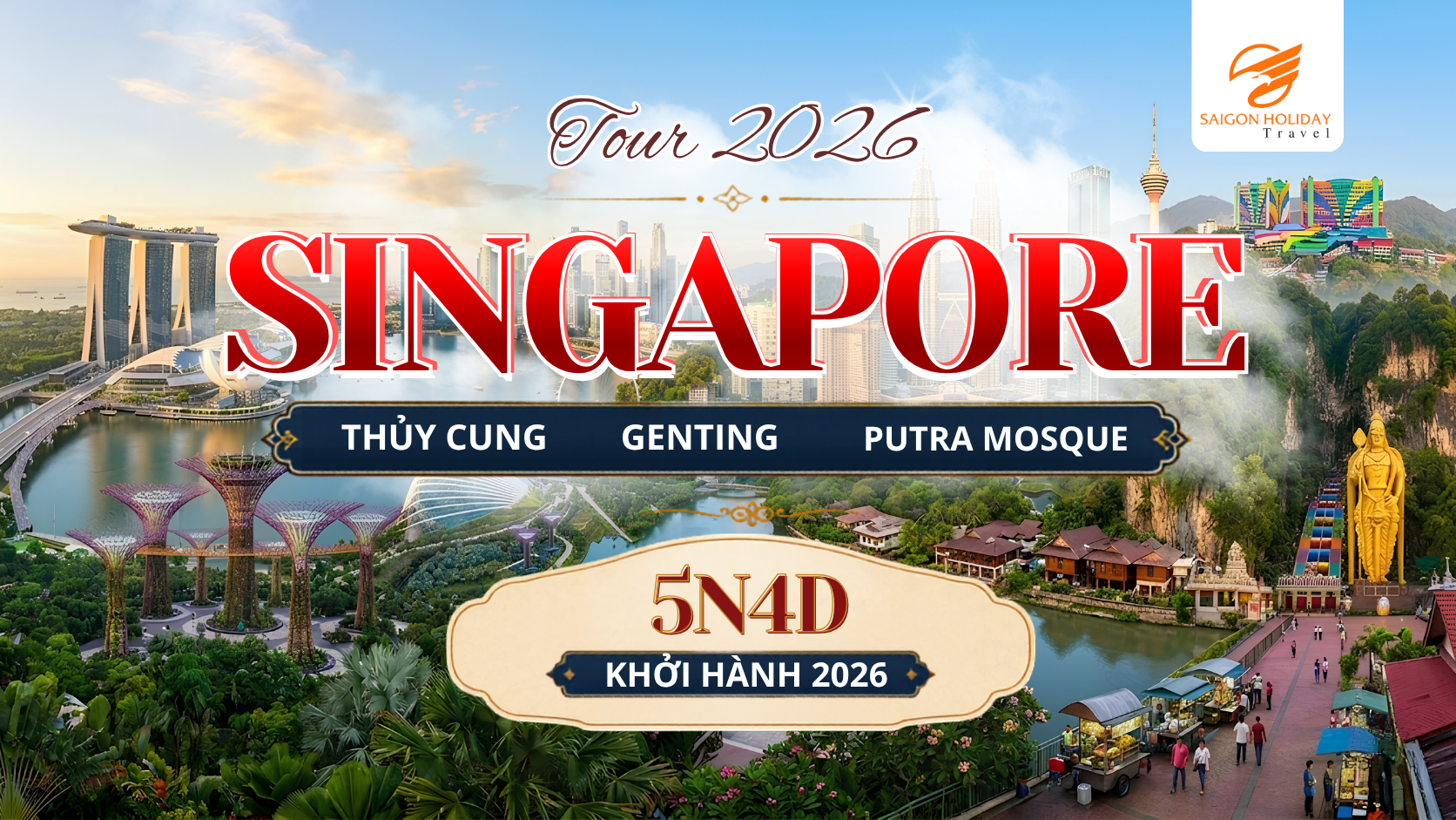 Hành trình 5N4Đ đưa du khách khám phá Singapore hiện đại và Malaysia đa văn hóa, trải nghiệm những điểm đến nổi tiếng hàng đầu Đông Nam Á.