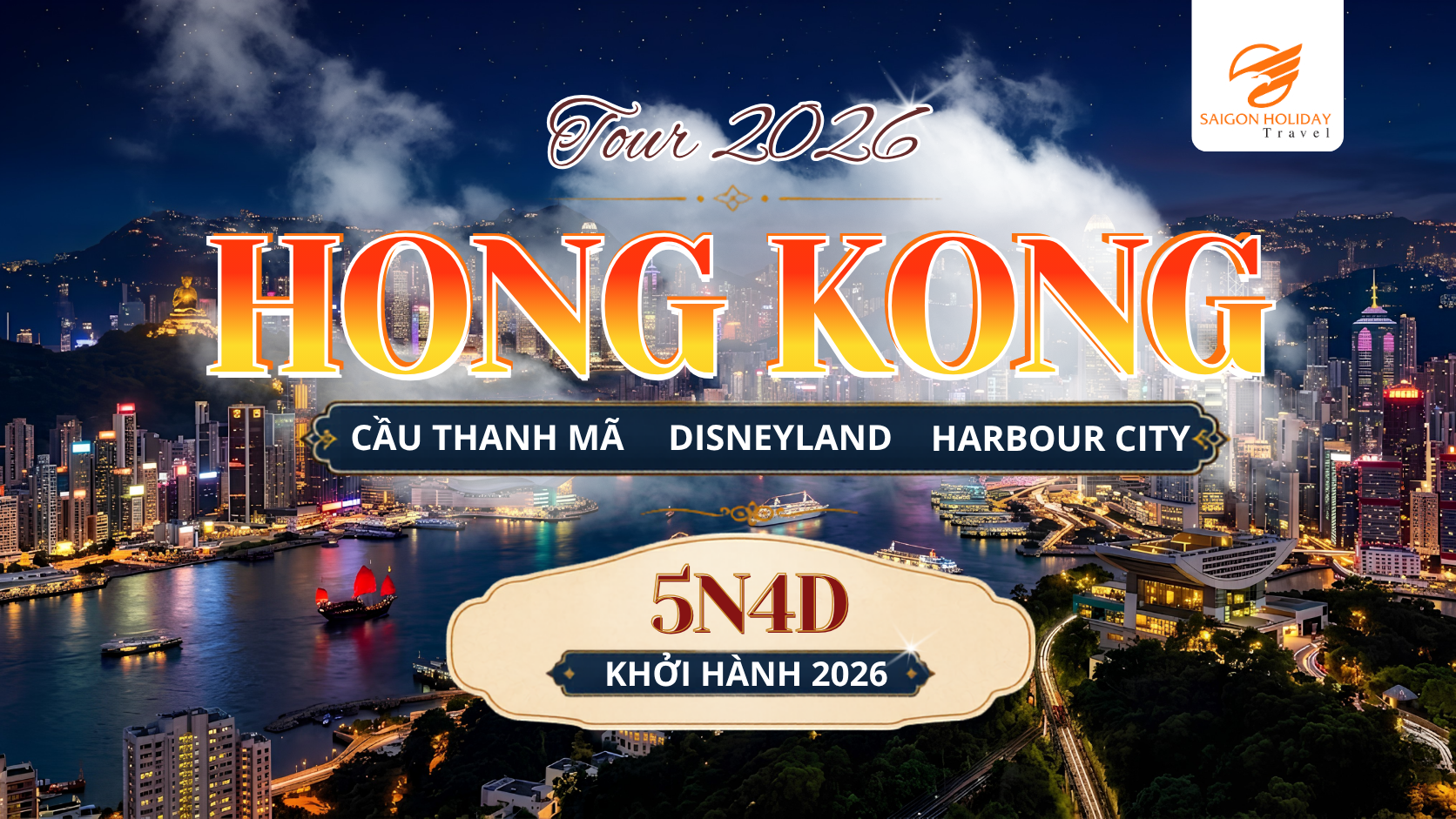 Hong Kong 5N4Đ khám phá Cảng Thơm Phương Đông với những biểu tượng nổi tiếng, khu mua sắm sầm uất và cảnh quan hiện đại.