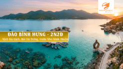 Đảo Bình Hưng – viên ngọc hoang sơ của Khánh Hòa, nổi bật với làn nước biển trong xanh, những bãi đá tự nhiên độc đáo và vẻ đẹp bình yên của làng chài ven biển. Đây là điểm đến lý tưởng dành cho du khách yêu thích khám phá thiên nhiên, trải nghiệm hải sản tươi ngon và tận hưởng không gian biển đảo thơ mộng.
