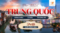 Hành trình 5N4Đ đưa du khách từ vẻ đẹp thơ mộng của Hàng Châu, nét cổ kính của Ô Trấn đến nhịp sống hiện đại và sôi động của Thượng Hải.