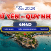Khám phá Phú Yên – Quy Nhơn 4N4Đ với hành trình trải nghiệm biển xanh, thắng cảnh nổi tiếng, ẩm thực miền Trung hấp dẫn và nhiều điểm check-in tuyệt đẹp.