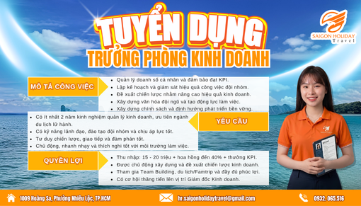 Tuyển dụng Trưởng phòng kinh doanh