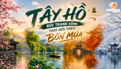 Tây Hồ Hàng Châu bức tranh sống thay đổi theo 4 mùa giữa nhân gian