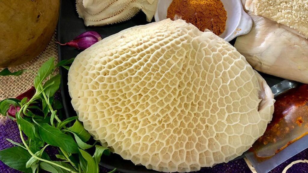 Đĩa sách bò tổ ong tươi ngon, một món đặc sản Tứ Xuyên phải thử giúp thấm đẫm nước lẩu Trùng Khánh ẩm thực Tứ Xuyên đậm đà.