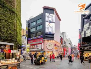Hàn Quốc 5N4Đ - Phố Myeongdong sôi động với các cửa hàng mua sắm và ẩm thực đặc trưng