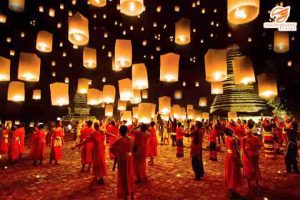 Du lịch Thái Lan mùa cao điểm với lễ hội thả đèn lung linh về đêm